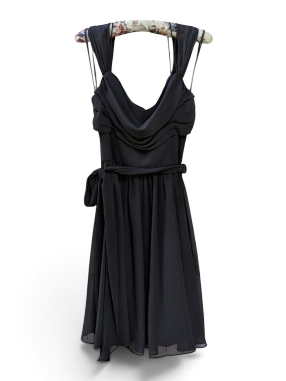 Vera Wang, chiffon cocktail dress smoke / Gray color. Size 8